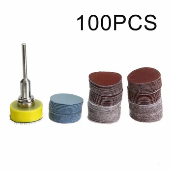 

100pcs 25mm Mix Abrasive Hook & Loop Sandpaper 100-3000 Grits Polishing Disc Set
