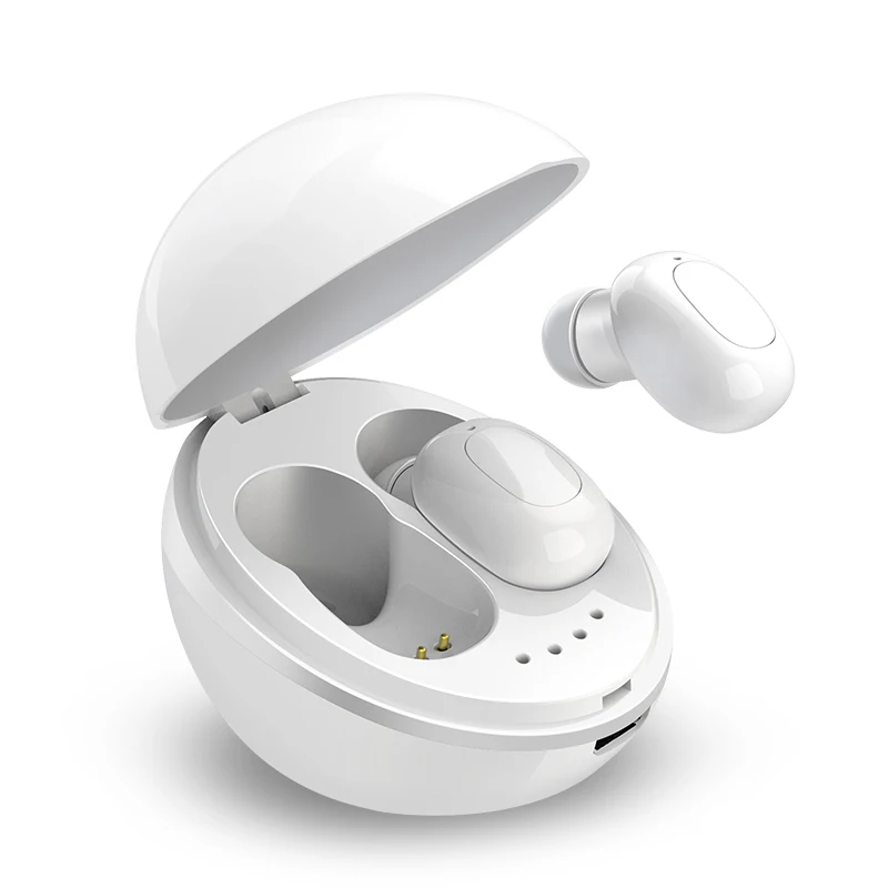 white TWS Bluetooth 5,0, мини наушники, настоящие беспроводные стерео наушники, Автоматическое Сопряжение, HiFi музыка, HD звонки, гарнитура, наушники+ чехол для зарядного устройства - Цвет: white