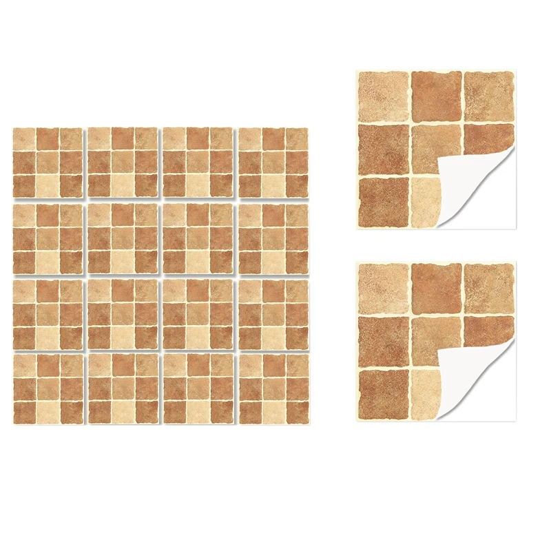 

10X10cm Tile Sticker Wall Decal Marble Matte Mosaic PVC Waterproof Oil-Proof Self Adhesive Wall Sticker Bathroom Kitchen