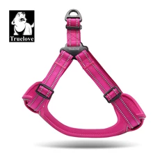 TRUE LOVE Adjustable Dog Harness Outdoor Adventure 3M Reflective Nylon Walking Dog  Vest Anti Pull Safety Vest Step-in Style