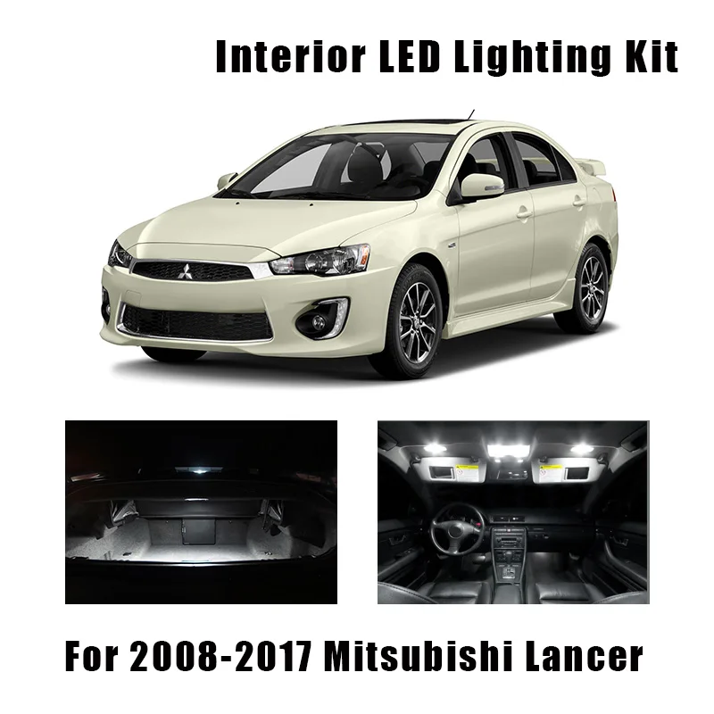 8 шт. белые светодиодные лампы для салона Mitsubishi Lancer 2008-2015 2016 2017 | Автомобили и