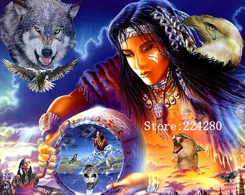 Набор для вышивки: красавица и wolf Орел вышивка крестиком белые парусиновые узоры