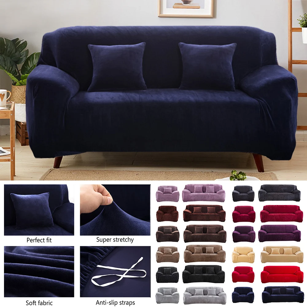 Plush Thick Recliner Sofa Covers Sofacover All-inclusive Winter Warm Stretch Cover Retro Polyster Spandex Couch Slipcovers | Дом и сад