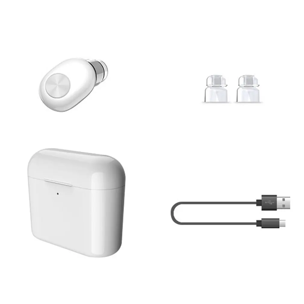 Wireless Bluetooth Earphone Mini Invisible Earbuds In ear Headset with Charging Box Portable Sport Travel Earpiece Headphone