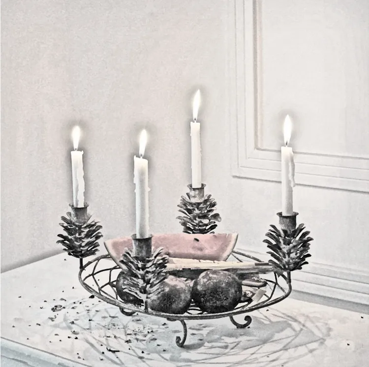 Подсвечники железные Pinecone винтажный подсвечник свадебный центральный Рождественский Декор свеча ужин