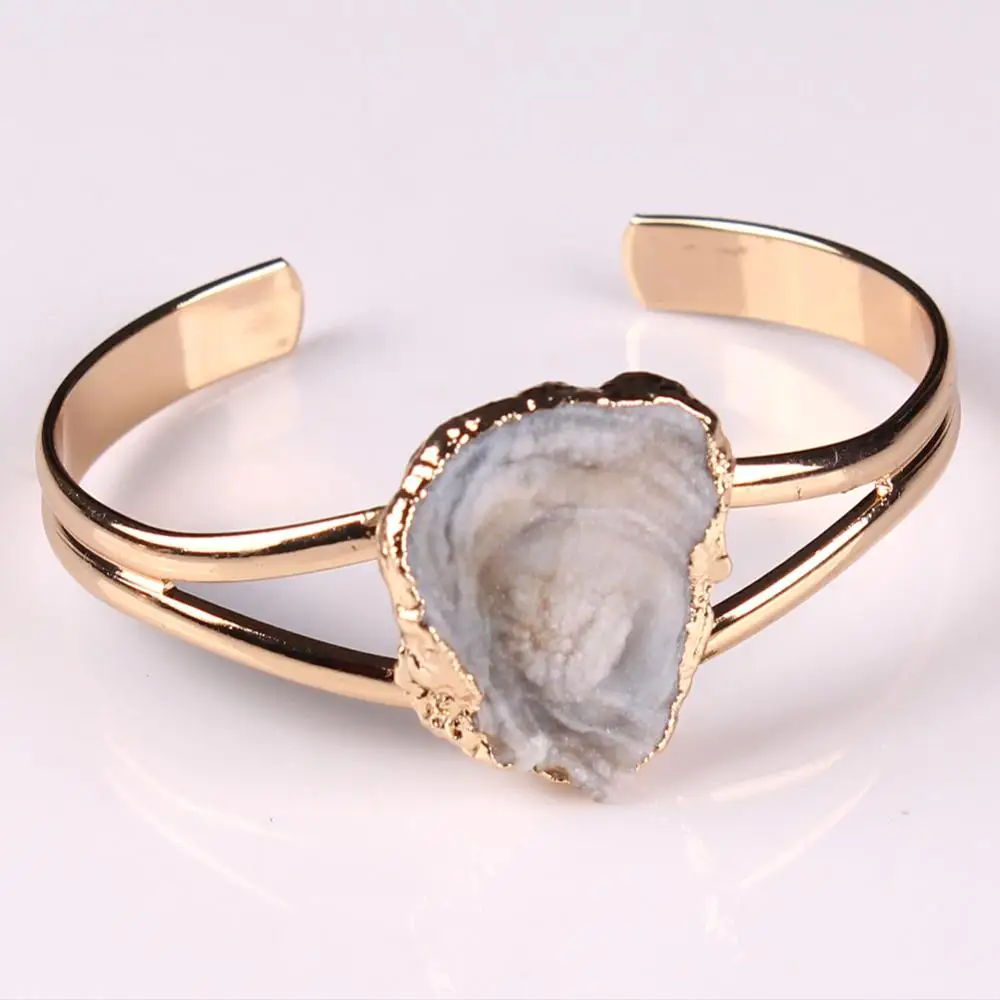 

7 chakra Amulet Rings for Women Vintage fashion Finger Jewelry Irregular Shape Natural Stone Crystal Geode Adjustable Ring