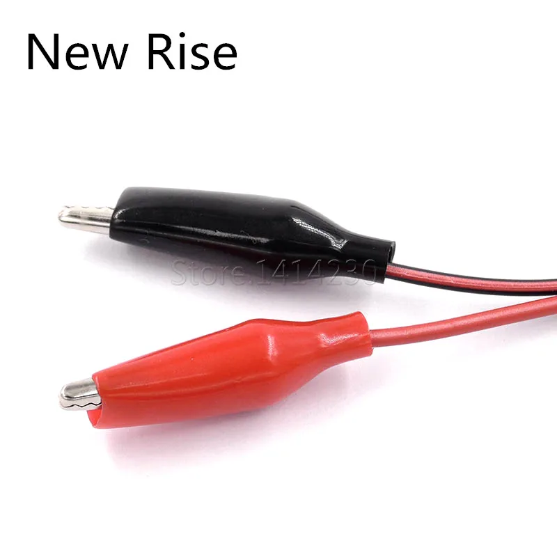 Alligator clip to 1 Male DC power plug connector adapter 20cm Wire DC 5.5*2.1mm Red black clips Crocodile test leads 1PC 2 alligator clips test leads