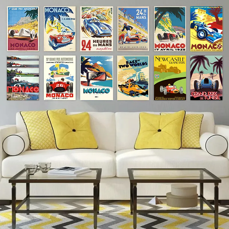 Wall Art 5D Diamante Fai Da Te Grand Prix Super Racing Car Monaco Race Motor Pittura Trapano Completo Ricamo Punto Croce Immagine Mosaico