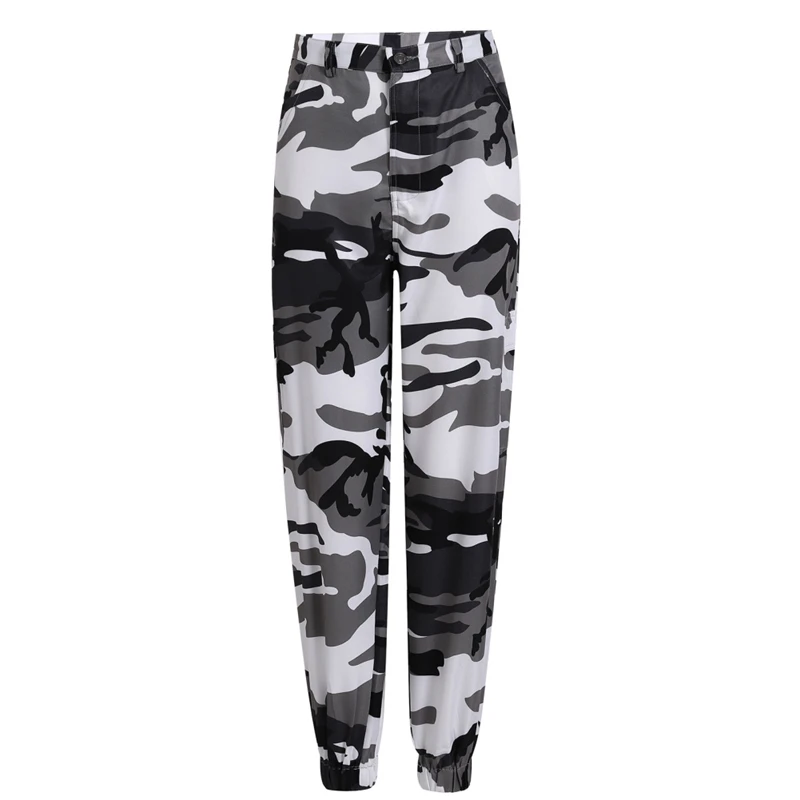 Женские камуфляжные брюки с высокой талией, модные Pantalon, женские брюки, спортивные штаны, уличная одежда, камуфляжные штаны