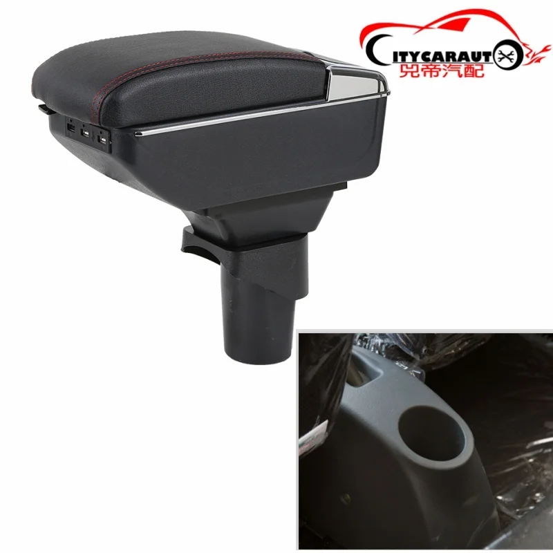 

CITYCARAUTO BIGGEST SPACE+LUXURY+USB Car armrest box central Storage content box WITH USB FIT FOR NISAN MARCH TOYTA AQUA