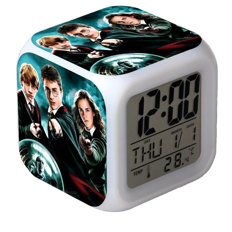 Harry Potter Alarm Clock Gift LED Light Hermione Dumbledore Ron Malfoy Snape