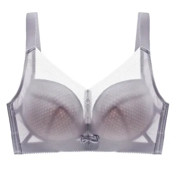 

Wireless Bras For Women Plus Size Ultra-Thin Sexy Push Up Soft Mesh Lace Underwear Plump Big Cup Ladies Lingerie Hot 100D