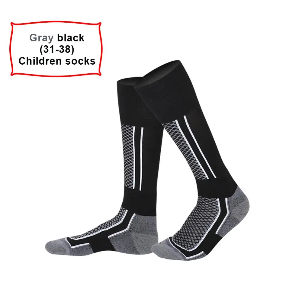 Детские зимние лыжные спортивные носки, теплые длинные Лыжные носки для ходьбы и пеших прогулок, спортивные махровые носки, свободный размер - Color: 01