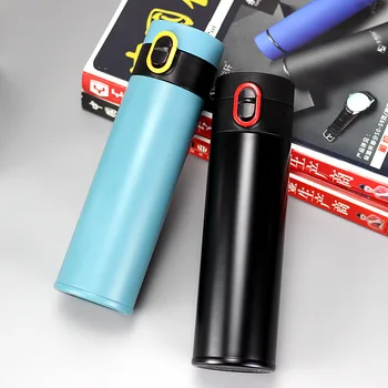 

500ml metal Vacuum flask Stainless Steel Bouncing thermos Travel Hot Cup Coffee Milk Tea Insulation mug Straight thermos bottle