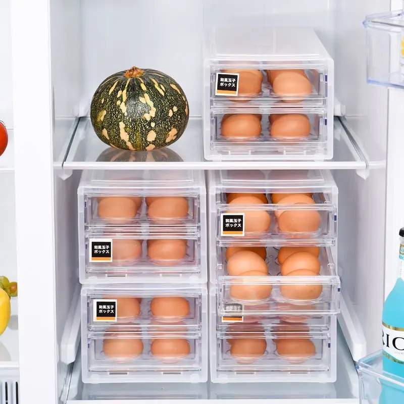 Ящик для хранения яиц, двухслойный ящик для кухонного холодильника с 24 ячейками