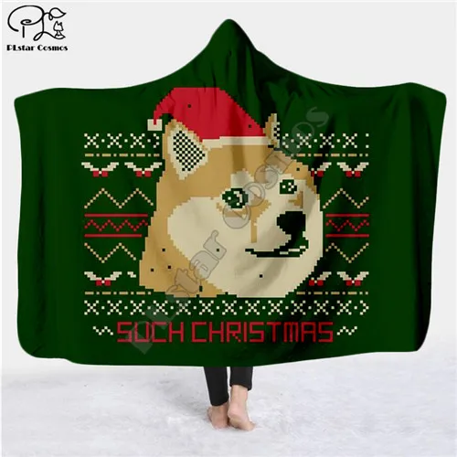 Многоцветный Christmas& Halloween Blanket Hooded Blanket 3D full print Wearable Blanket Adults men women Blanket style-4 - Цвет: Многоцветный