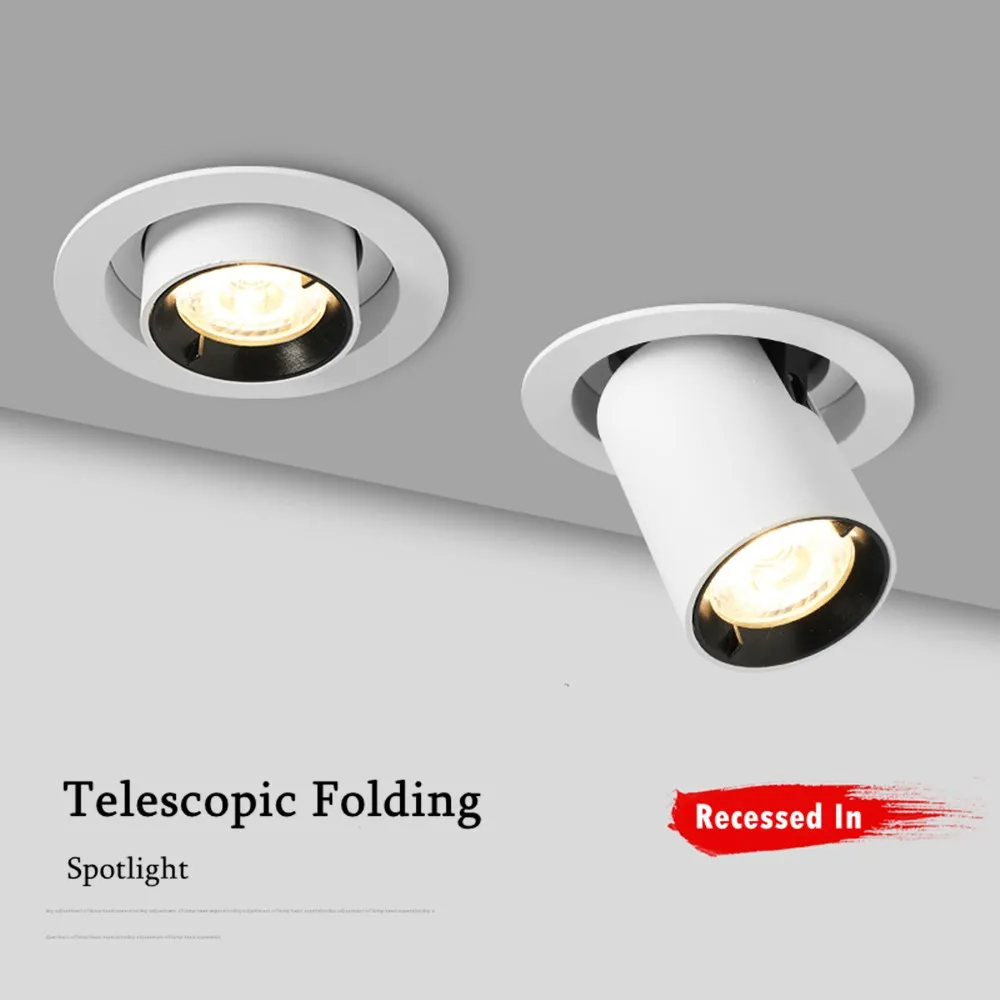 Led Recessed Lights Dimmable Spot Downlight Foldable Rotatable Indoor Home Ceiling Lamp AC110V 220V Living Room Kitchen | Освещение