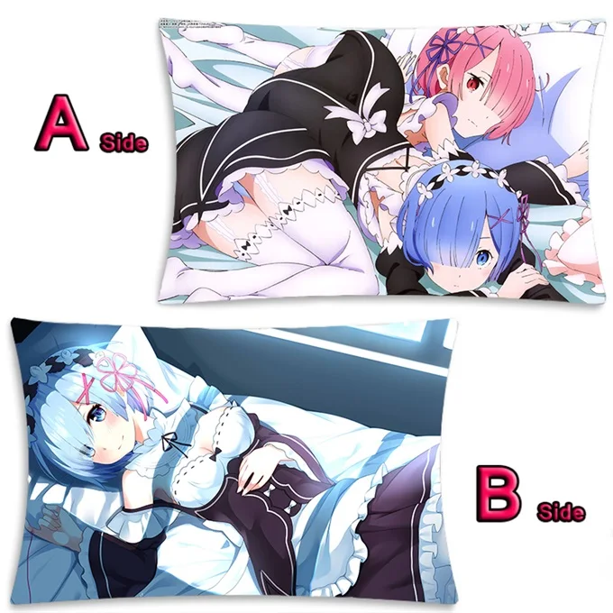 Милое Аниме Re: zero kara hajimeru isekai seikatsu Rem RamDakimakura длинная подушка для объятий Чехол Подушка для фанатов наволочка 35x55 см - Цвет: 26