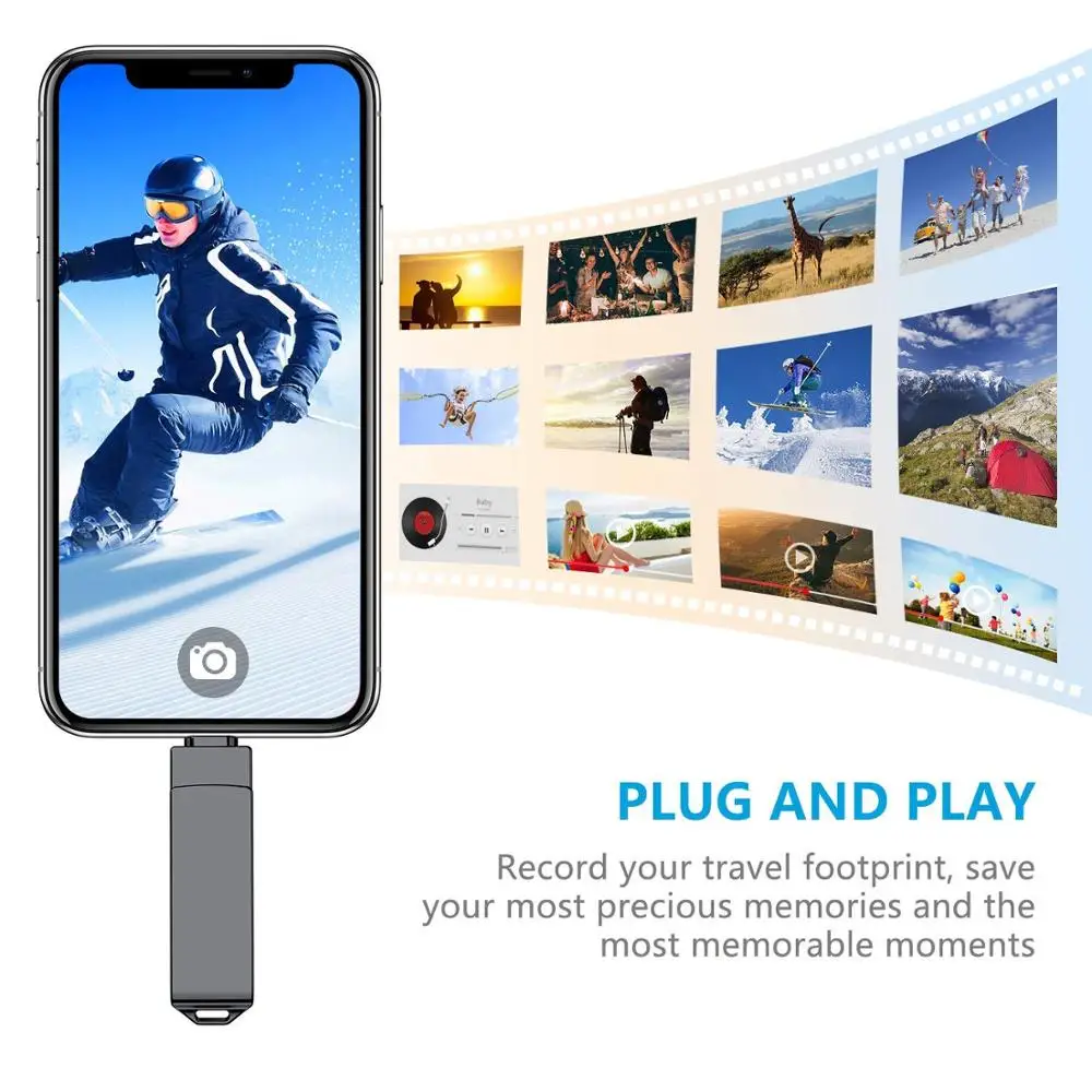 64GB Usb Flash Drive USB 3.0 for iPhone 3 in 1 USB 3.0 Lightning Micro Metal Data Storage USB Thumb Drive 3.0 Jump Drives Memory