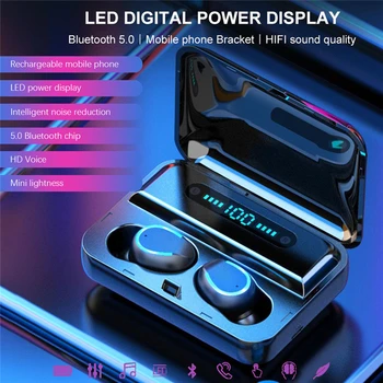 

2019 Wireless Bluetooth 5.0 Earphones TWS Mini Earbuds Stereo Sport Headset With Charging Box Casque sans fil bluetooth