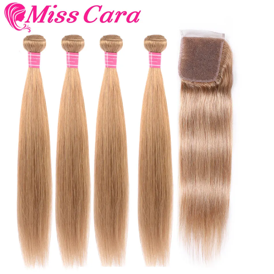 

27#33#99J#Burgundy# Peruvian Straight Hair Bundles With Closure Miss Cara 100% Remy Human Hair 3 Bundles With Closure