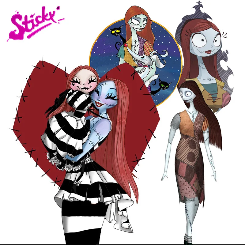 Appiccicoso Nightmare Before Christma Sally Anime Car Sticker Decalcomania Decor Moto Off-Road Laptop Trunk Chitarra Adesivi In Vinile Pvc
