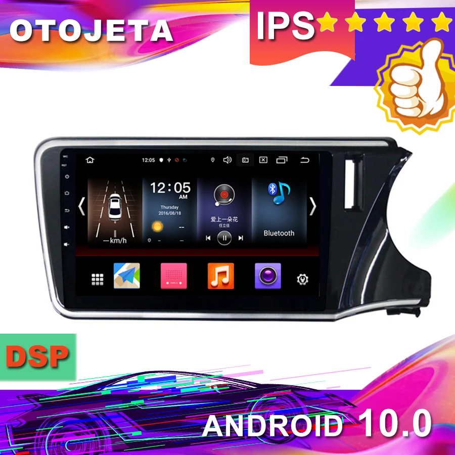 Новое поступление 10," Android 10,0 Автомобильный gps для HONDA City RHD автомобильный Радио автомобильный мультимедийный 1080P магнитофон bluetooth навигация
