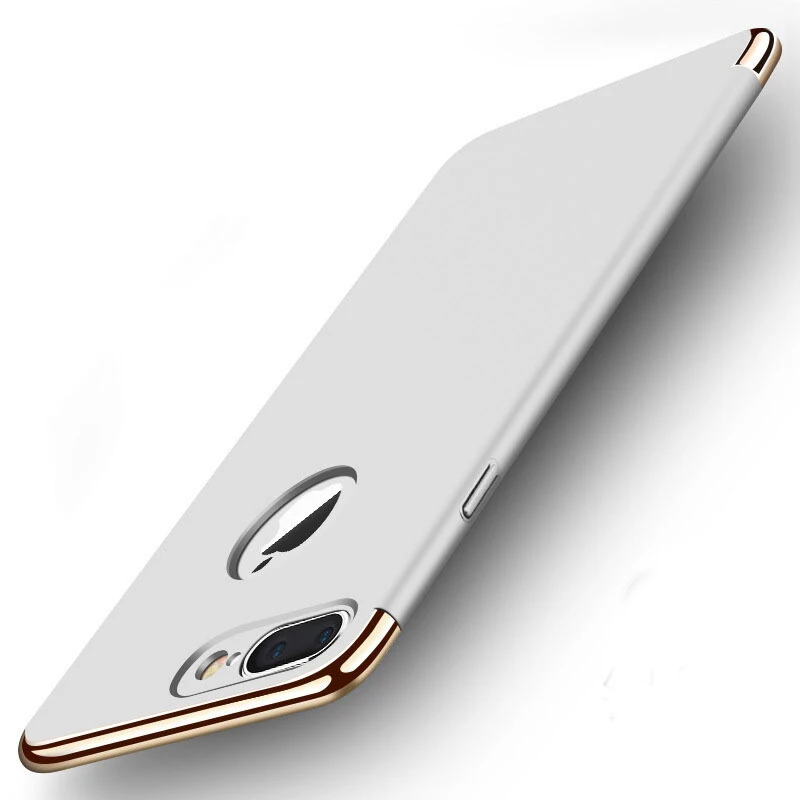 Серебристый Чехол для iPhone 7 8 Plus, роскошный Ультратонкий жесткий защитный чехол Mofi 3 в 1, черный чехол для задней панели Чехол для iPhone 7 8 Plus - Цвет: Серебристый