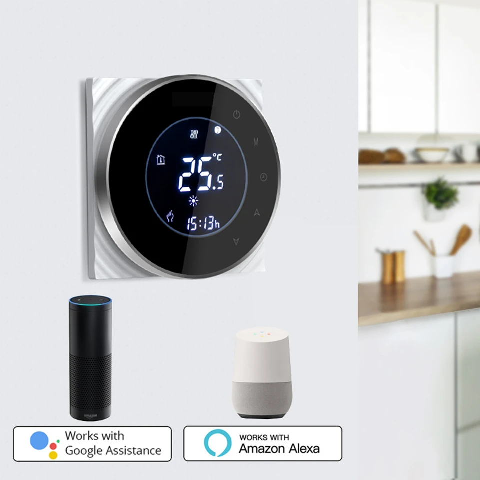 Smart Home BHT-6000-GALW Water floor Heating LCD Touch Screen Wifi Thermostat with Remote Control Works with Alexa Google Home