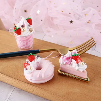

Japanese Simulation Cake Ice Cream Cup Flat back Resin Cabochon Fake Food DIY Jewelry Making Dessert Pendant Decoration Crafts