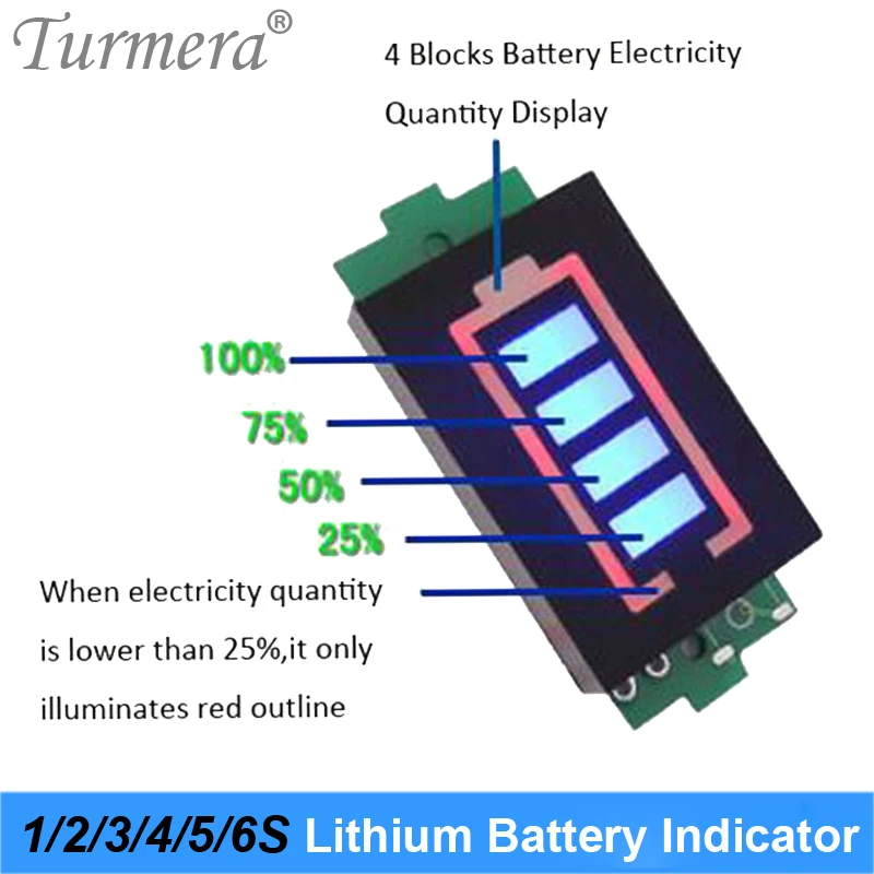 Battery indicator 1S 4.2V 2S 8.4V 3S 12.6V 4S 16.8V 5S 21V 6S 25.2V 1 to 7 Series Lithium Battery Capacity Module for shura screwdriver 05