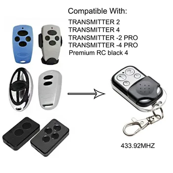

Transmitter2 4 channel 433.92MHz Remote control garage door rolling code key chain for barrier free shipping