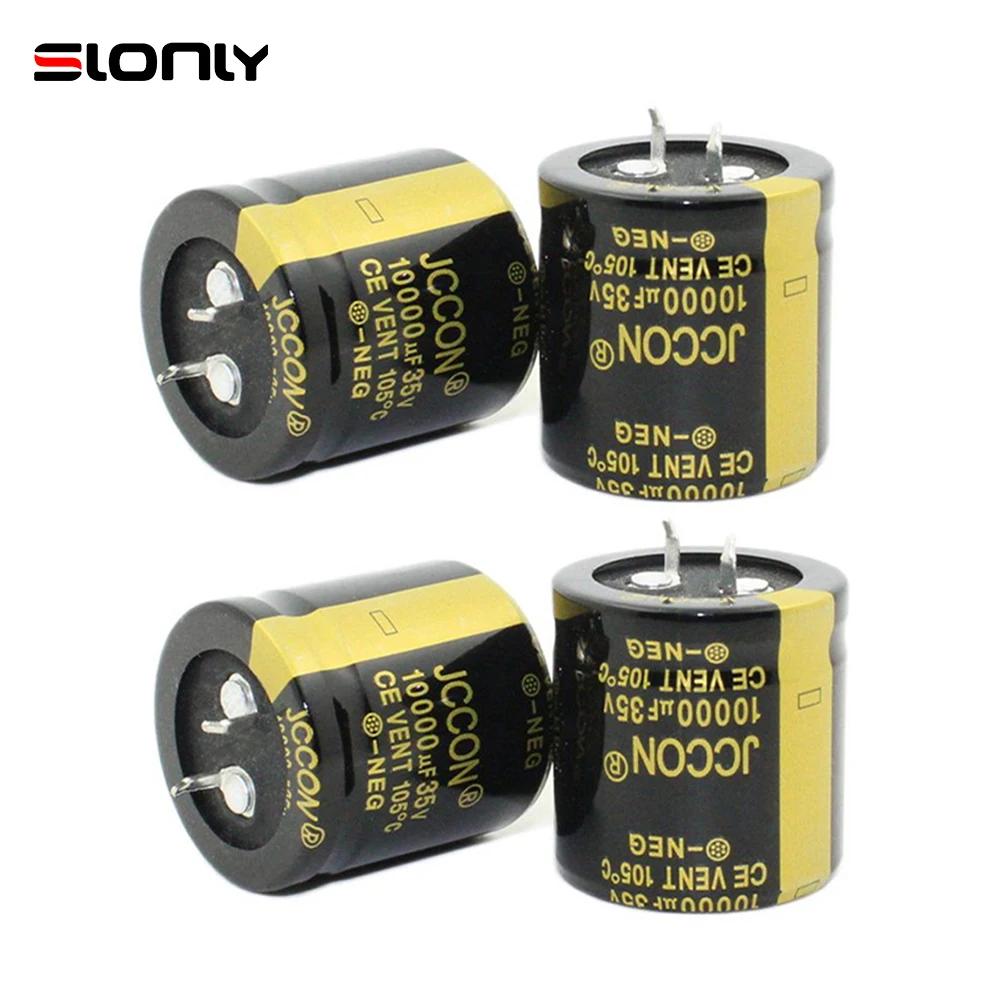 4pcs 10000uF 35V 30x30mm JCCON Horn Black Gold Audio Amplifier Filter Aluminum Electrolytic Capacitors