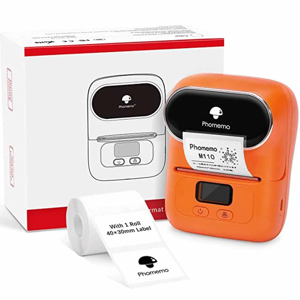 Phomemo M110 Small Label Maker Impresora Portable Wireless for Smart Phone Thermal Logo Sticker Printer Sticky Text Machine small compact printer Printers