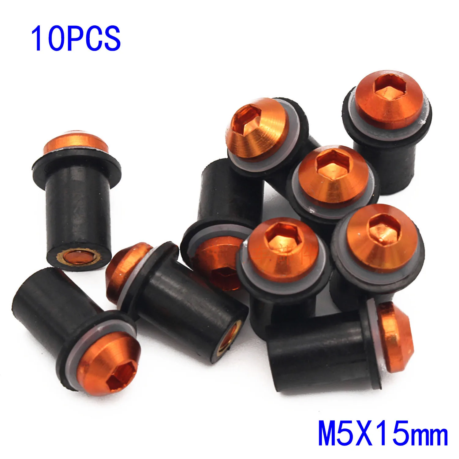 10 шт. M5x15mm для мотоцикла, велосипеда, лобового стекла, монтажная гайка, болт, винт, комплект, высокое качество, алюминиевые винты, болты, аксессуары