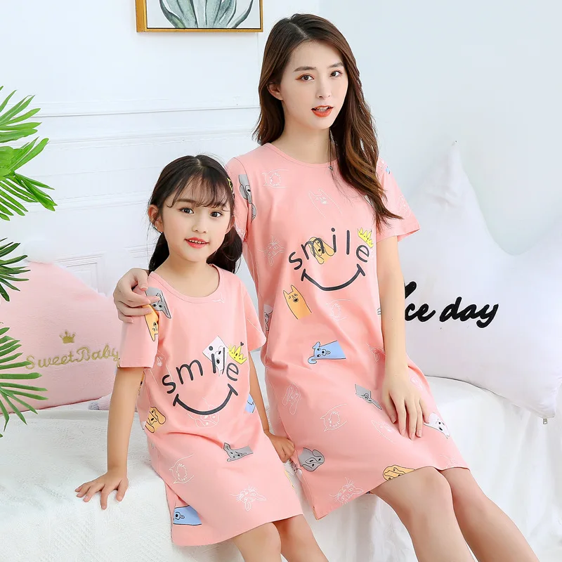 Low Price Nightgowns Daughter-Dresses Pajamas Girls Children's Cartoon Summer Cotton qzK651Ol7