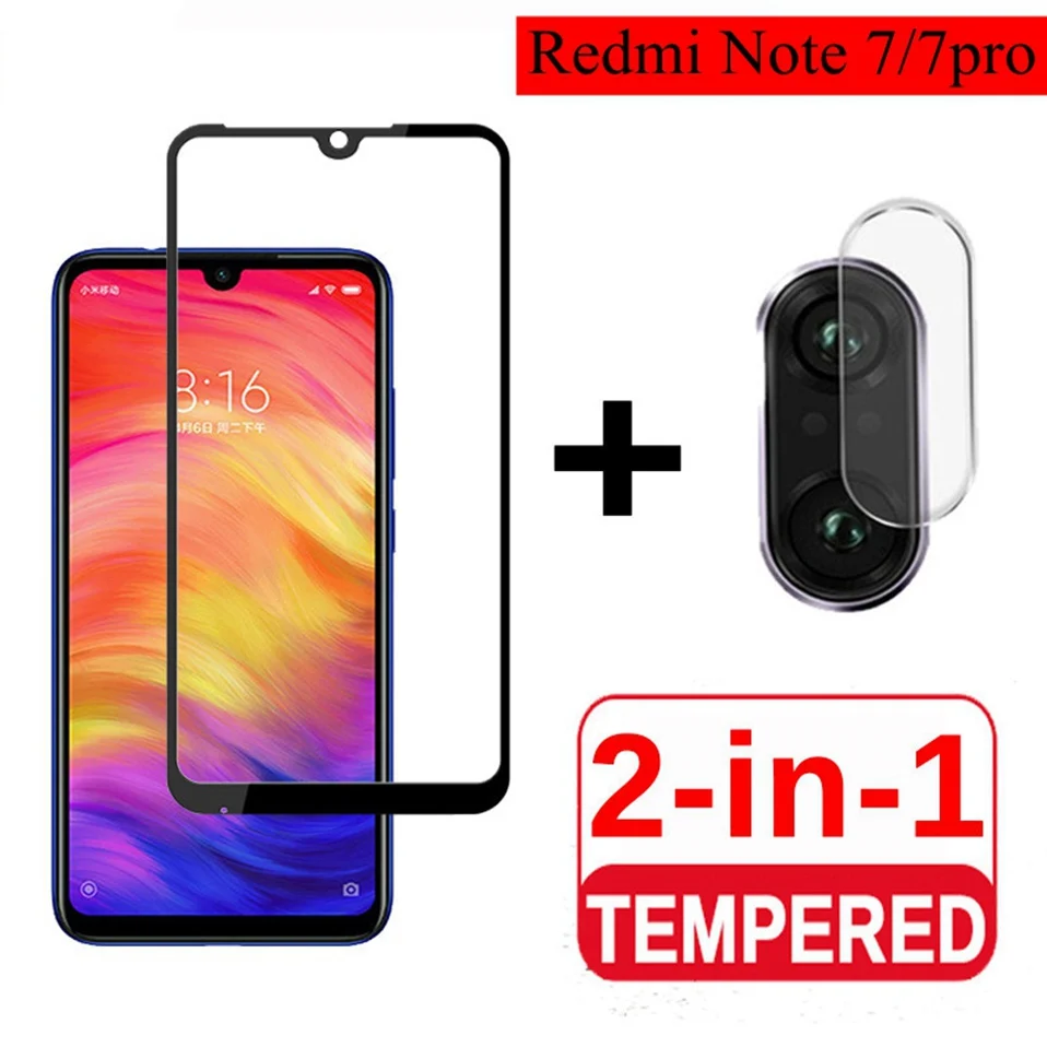 2в1 закаленное стекло для Xiaomi Redmi Note 7 8 Pro 8T защита для экрана камеры Xiomi наклейка на рассеиватель на Xaomi Redmi 7 8 A 7A 8A стекло