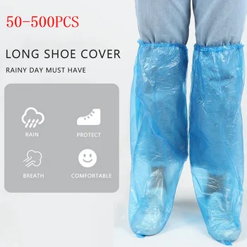 

500PCS Disposable Waterproof Boot Covers Long Boot Safety Shoe Cover Anti Slip Tall Tube Shoes Cover Rainy Season Hospital Boot