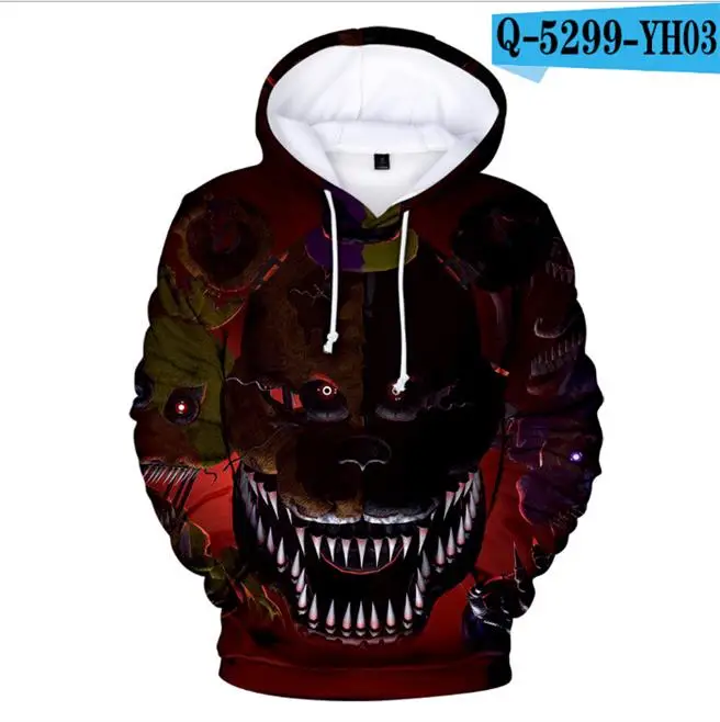 Толстовки с капюшоном Five Nights At Freddy Весенняя футболка с капюшоном с 3D принтом детская одежда для мальчиков, Свитшот топы с рисунком медведя, футболки, детские костюмы - Цвет: color at picture