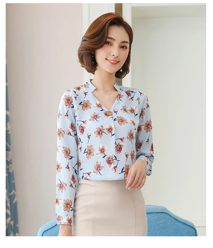 Шифоновые модные рубашки женская блузка рубашка с длинным рукавом блуза Офисная Женская одежда элегантная рубашка Топы