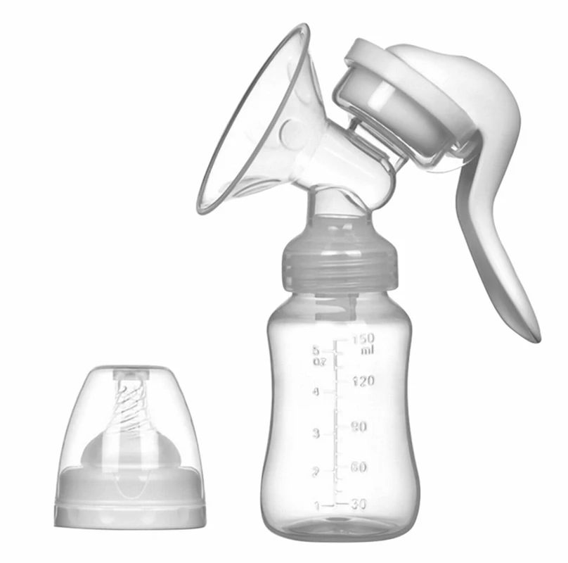 

Manual Breast Pump 3 Level Adjustable Powerful Nipple Suction Milk Soft Massage Feeding Breast Pump 150ml Baby Milk Bottle Pump