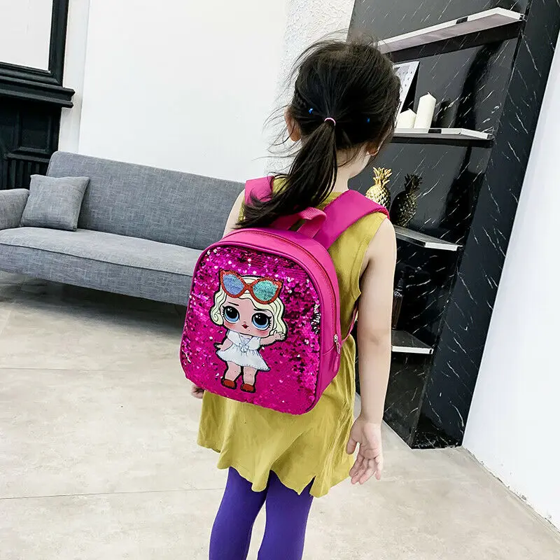 

New For Kids Childrens Toddlers Girls Character Backpack Rucksack Lunch School Bag Sequin Hot