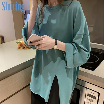 

Women's top in the early autumn of 2020 new Korean version of loose and lazy mid long top