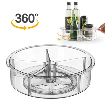 

Turntable 11.5 Inch Clear Plastic Cabinet Organizer 360° Spinning Spice Rack Organizer For Spices, Sauces, Drinks, Pantry