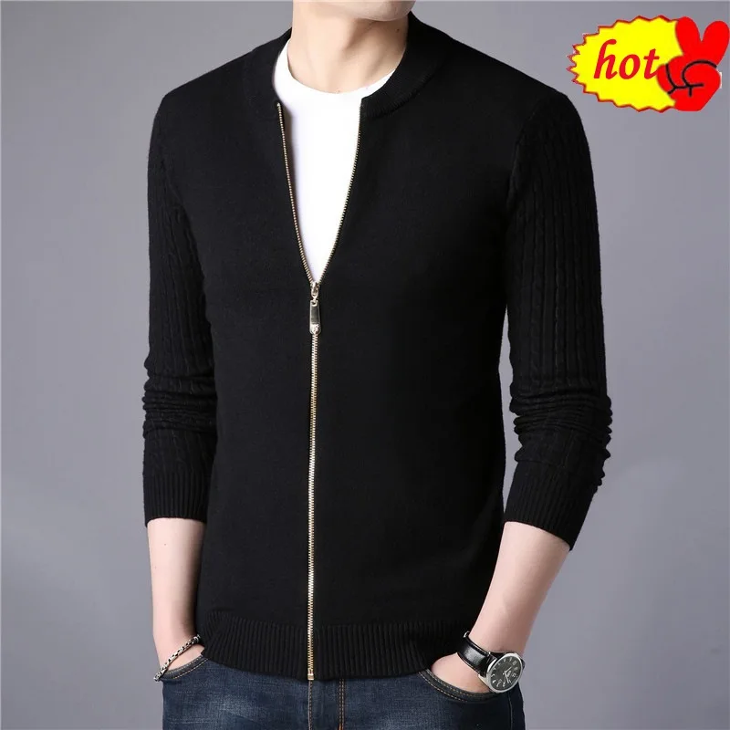 Autumn New Spring Men's Cardigan Sweaters Men Knitted Outwear Thin Male Thin Coats Zipper O-neck Fitness Solid Autumn New Spring Men's Cardigan Sweaters Men Knitted Outwear Thin Male Thin Coats Zipper O-neck Fitness Solid