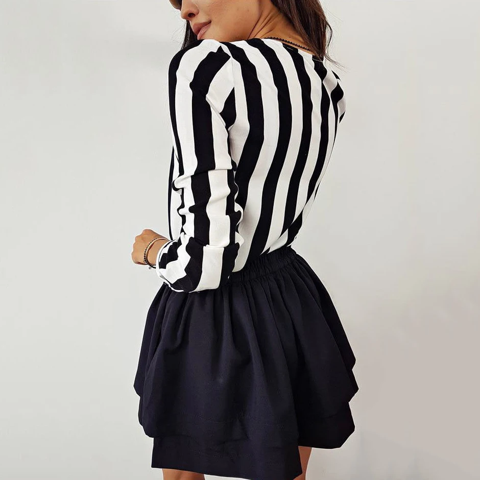 Fashion Hot Sale Summer Elegant V Neck Button Blouse OL Casual Loose Tops Sexy Women Striped Vintage Shirt