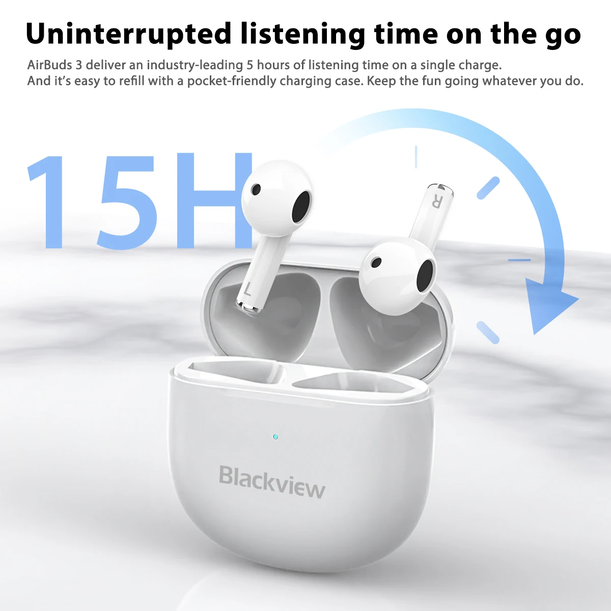 Blackview 2021 New AirBuds 3 Bluetooth 5.1 TWS Earphones Active Noise Cancelling Touch Control Headphone With Microphone