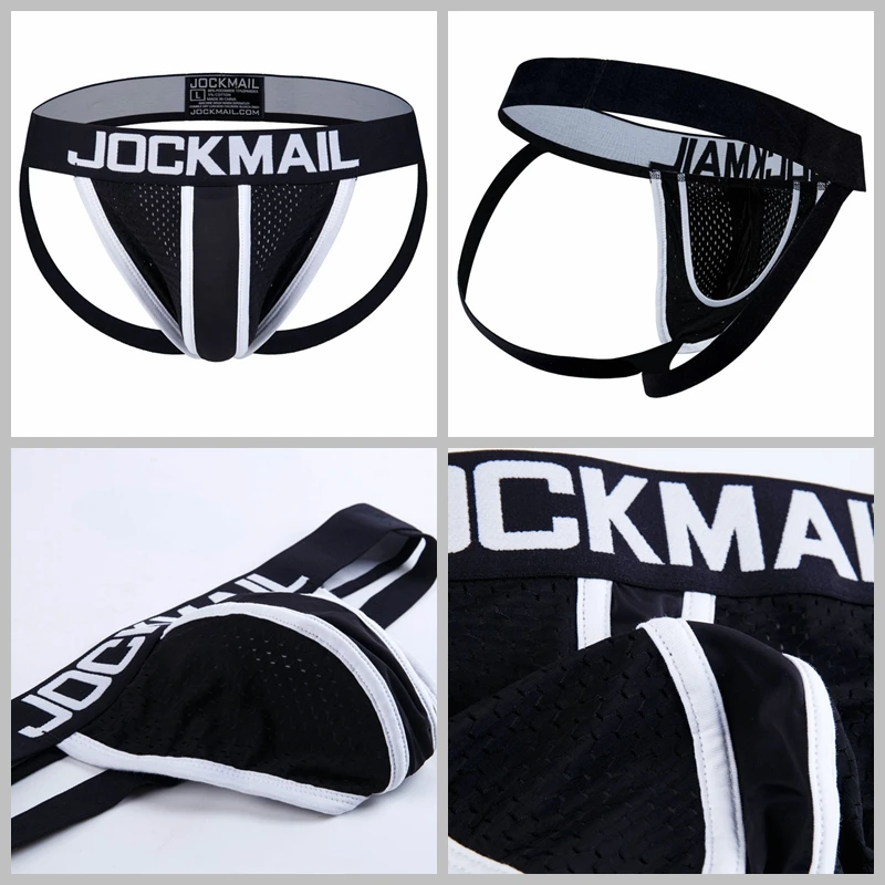 Бренд JOCKMAIL мужской сетчатый бандаж нижнее белье/стринги и стринги сексуальные с