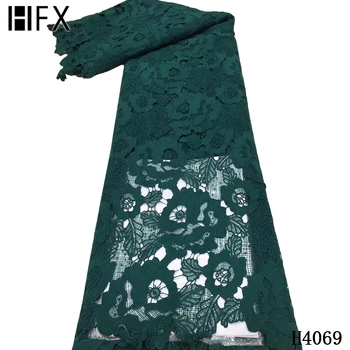 

HFX Green African Guipure Lace Fabric 2020 High Quality Lace Guipure Cord Lace Fabric French Water Soluble Wedding Lace F4069
