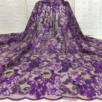 

2019 Laces Fabric sfor Dresses Latest Nigerian French Tulle Laces with Sequin High Quality African Sequins Lace Fabrics xc82-656